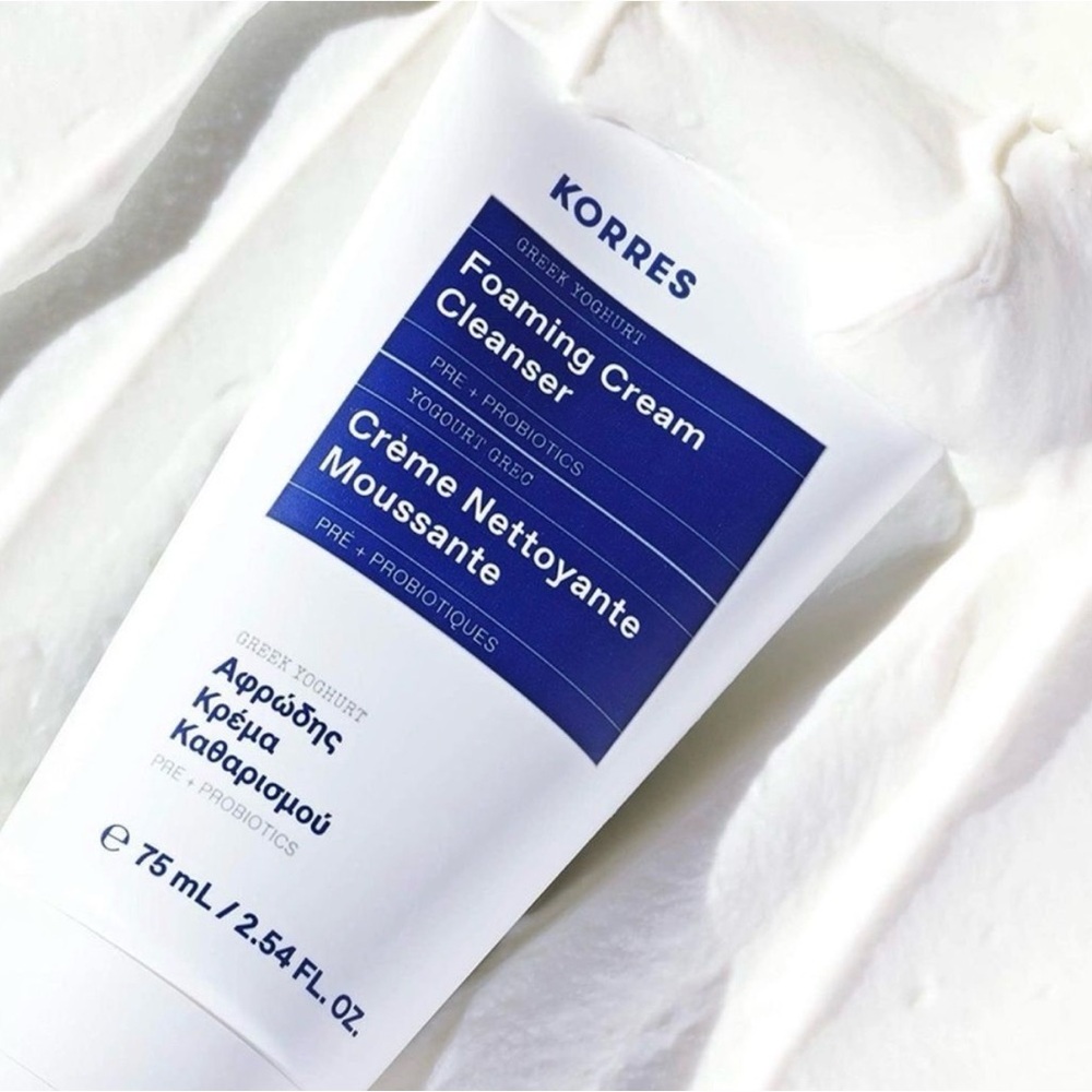 KORRES Greek Yoghurt Foaming Cream Cleanser - 2.54 OZ - Brand New, Sealed